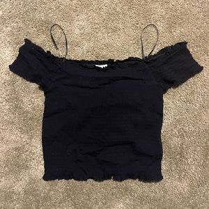 Off shoulder black stretchy top
